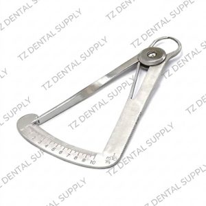 Dental crown gauge caliper instrument stainless steel