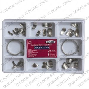 dental sectional matrix bandmetal matrices kit with rings for dental class II restorations at TZ Dental Supply.
